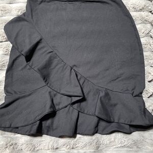 Elegant Black Ruffle Skirt